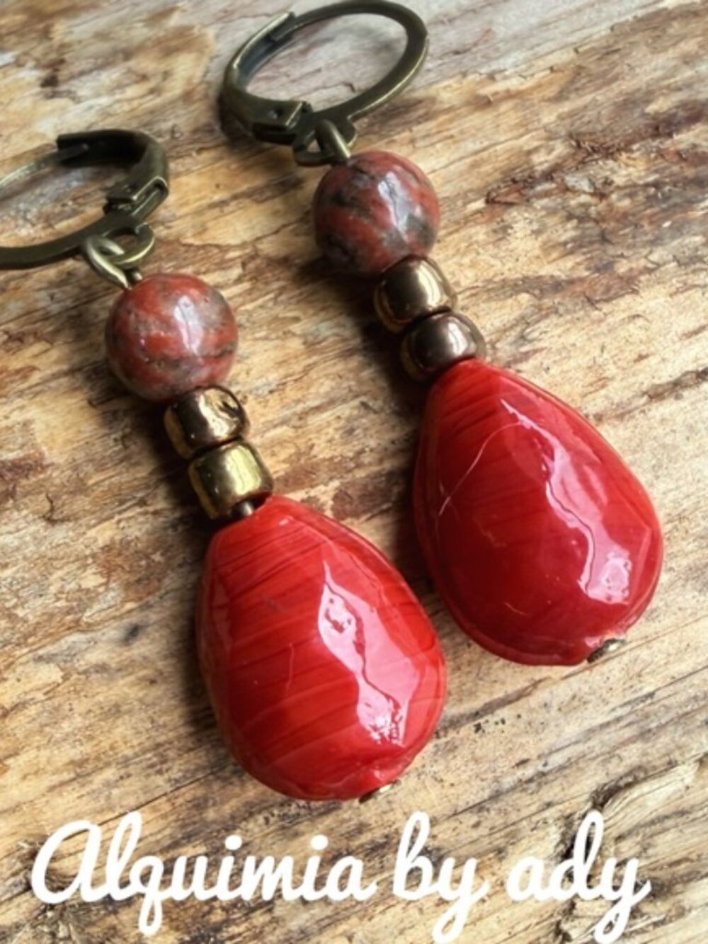 Red Mountain Jasper statement earrings